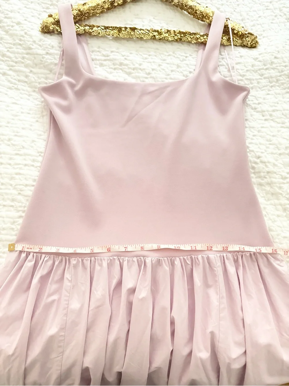Abercrombie & Fitch Pink Bubble Hem Midi Dress